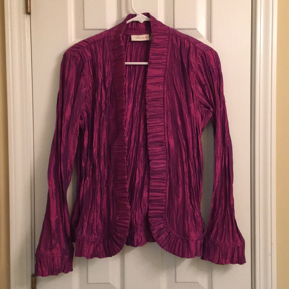 Chico’s Purple Crinkle Jacket